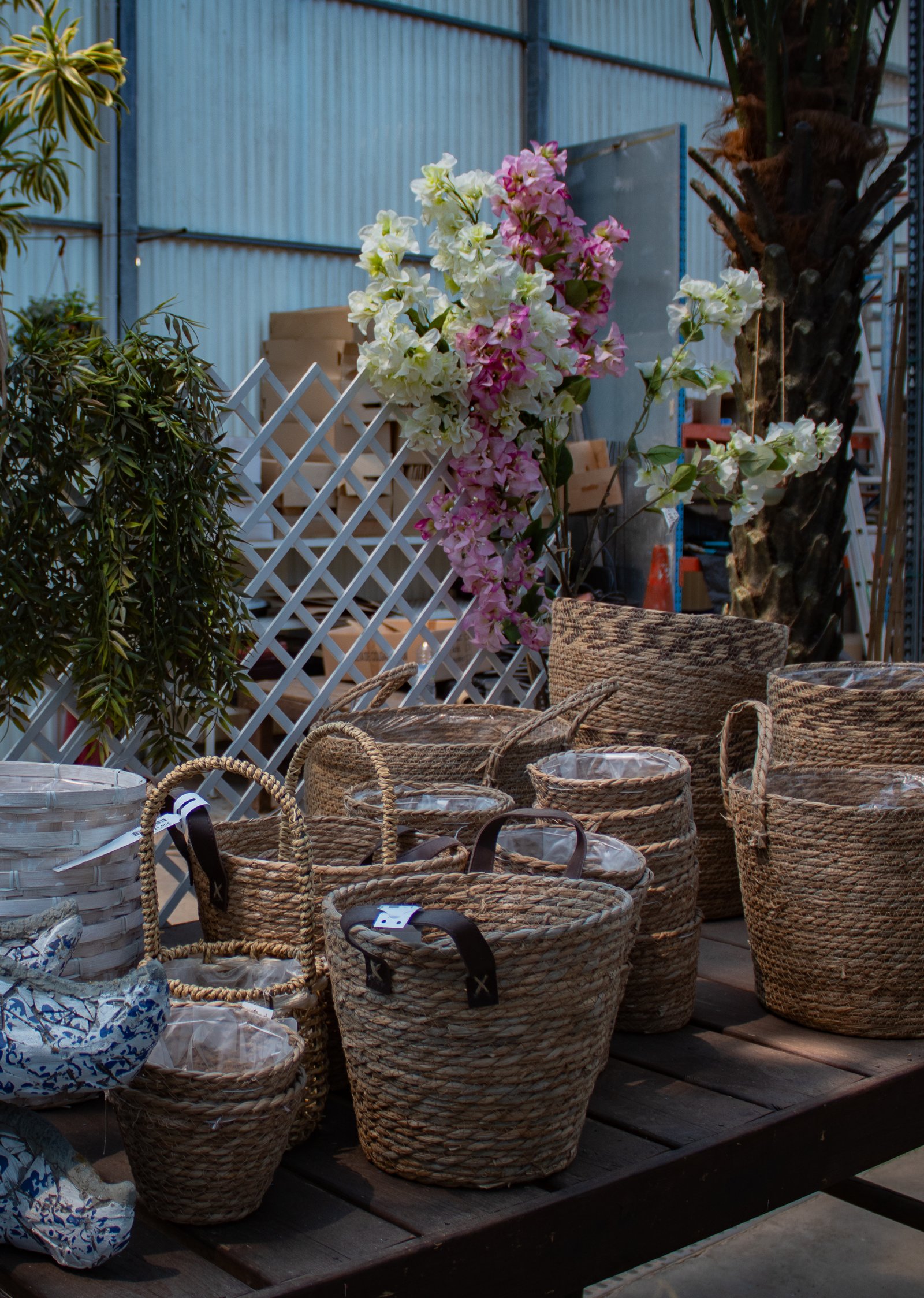Cestos de Mimbre para Jardín